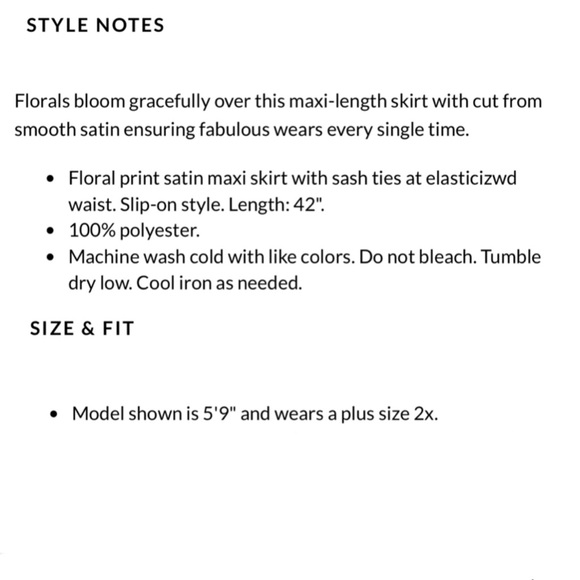 ASHLEY STEWART NWT 2X Floral Print Satin Maxi Skirt • Vibrant Colorful Rainbow - Picture 6 of 10